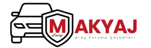 Markamızın araba simgesi bulunan kırmızı ve siyah renklerinde saydam logosu.